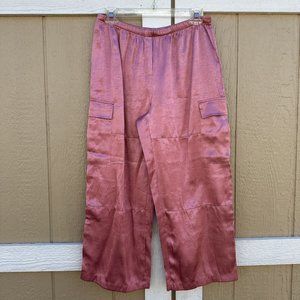 Victoria’s Secret Pink Satin Cargo Cropped Pants Size Small Y2K Vintage 2003